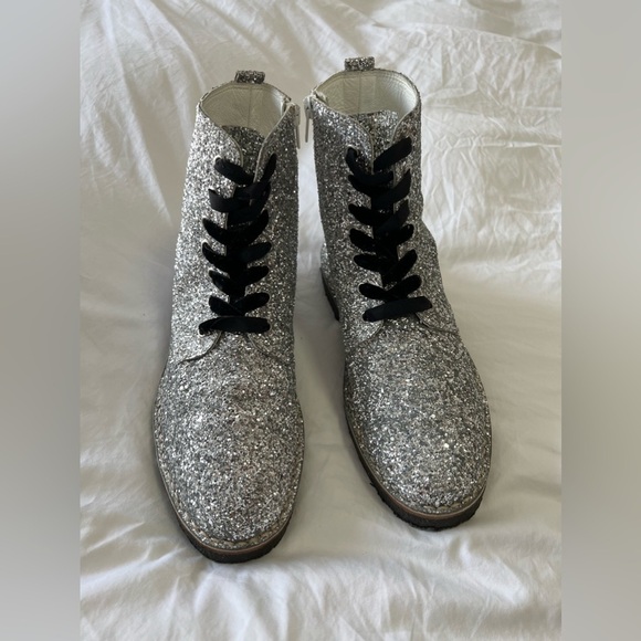 Golden Goose Glittered Leather Ankle Sneaker Boots | Hi Tops | Size 40 (US 10) - Picture 4 of 12